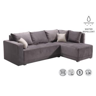 Corner sofa bed Toledo in brown color, size 255*175*83