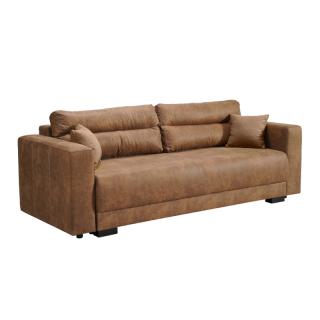 Sofa bed Marbo in brown color, size 237*99*76