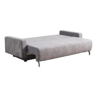 Sofa bed Comet in grey and light color fabric, size 227*99*75
