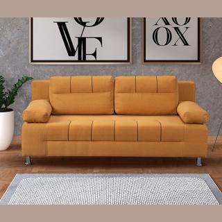 Sofa bed Fylliana Censo in orange fabric color ,size 200x83x85cm