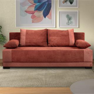 Sofa bed QUATRO in rubi red color, size 200x88x77cm