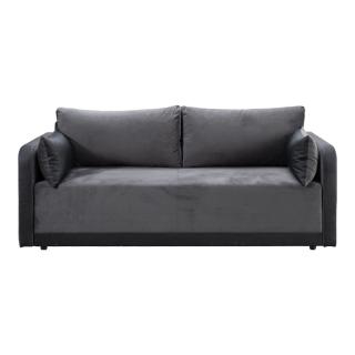 Sofa bed Talina Artificial leather grey and Fabric grey, size 216*95*83
