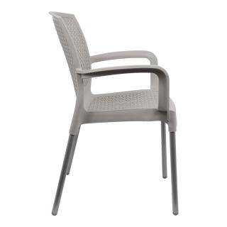 Outdoor chair Fylliana Bella in beige color, size 55x55x85cm