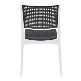 Outdoor chair Fylliana Best in white with antrachite color, size 57,5x55x80cm