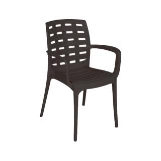 Outdoor chair Fylliana Elite in brown color, size 54x54x90cm