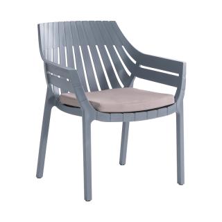 Outdoor chair Fylliana Elton in grey color ,size 70x68x81,5cm
