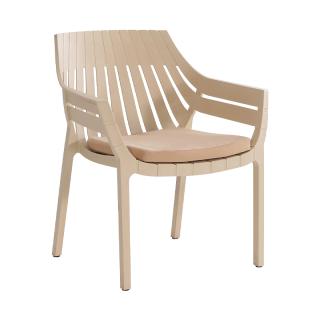 Outdoor chair Fylliana Elton in beige color ,size 70x68x81,5cm