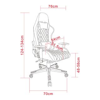 Gaming chair Fylliana Azarro in black and red color 70x76x134cm