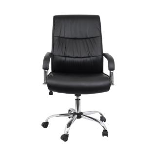 Office chair Fylliana 107 in black color, size 60x66x115cm