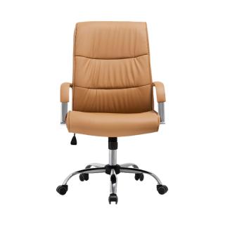 Office chair Fylliana 107 in beige color, size 60x66x115cm