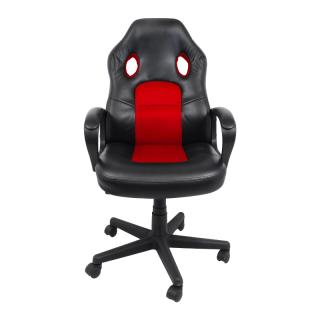 Office chair Fylliana 3003 in red-black color, size 67,5x63,5x115cm