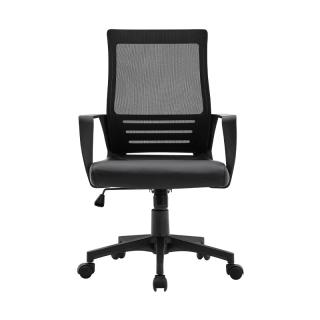 Manager chair Fylliana with low back in black color 60*63*95cm