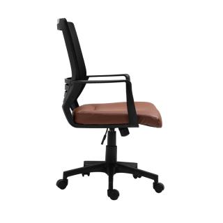 Manager chair Fylliana with low back in black color 60*63*105cm
