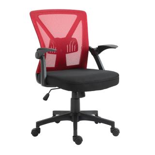 Manager chair Fylliana with low back in red color 60*63*105cm