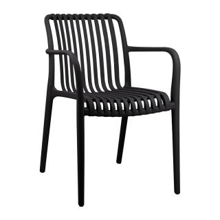 Outdoor chair Fylliana Edith in grey color ,size 58x55x82cm