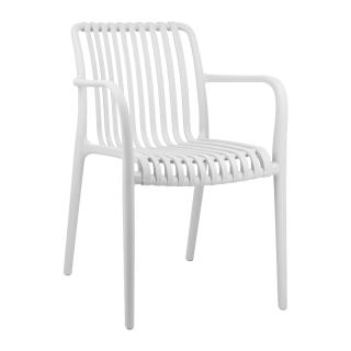 Outdoor chair Fylliana Edith in white color ,size 58x55x82cm