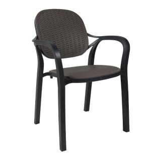 Outdoor chair Fylliana Eliza in antrachite color ,size 57x41x83cm