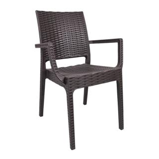 Outdoor chair Fylliana Mateo in brown color, size 54x55x85cm