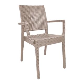 Outdoor chair Fylliana Mateo in beige color, size 54x55x85cm