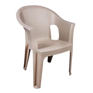Outdoor chair Fylliana Melina in beige color, size 62x43x86cm
