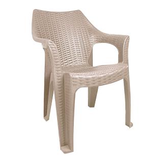 Outdoor chair Fylliana Ralph in beige color, size 51x61x84cm