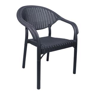 Outdoor chair Fylliana Roshen in antrachite color, size 59x44x83cm