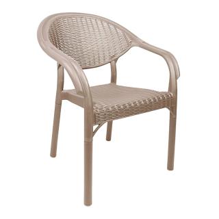Outdoor chair Fylliana Roshen in beige color, size 59x44x83cm