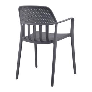 Outdoor chair Fylliana Thelma in grey color ,size 53x56x81cm