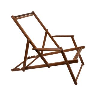 Wooden relax chair Fylliana Beach without fabric in wallnut color ,size