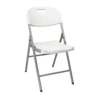 Folding Chair Fylliana in white color, size 57x46x83 cm