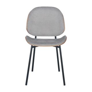 Dinning chair Fylliana 1582 in grey color with metallic legs ,size 46x54,5x81,5cm