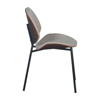 Dinning chair Fylliana 1582 in crem color with metallic legs ,size 46x54,5x81,5cm