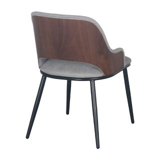 Dinning chair Fylliana 1607 in grey color with metallic legs ,size 48x59x77cm