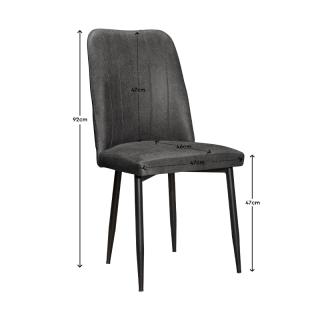 Dinner chair Fylliana Mollie in dark grey fabric color ,size 47x50x92cm