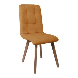 Dinning chair Fylliana with grey oak legs and beige fabric, size 42*48*87