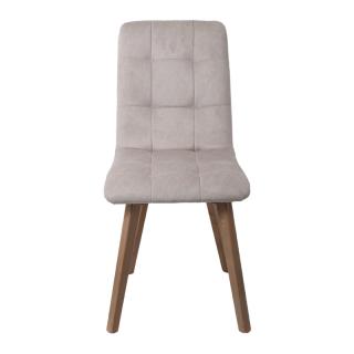 Dinning chair Fylliana with grey oak legs and beige fabric, size 42*48*87