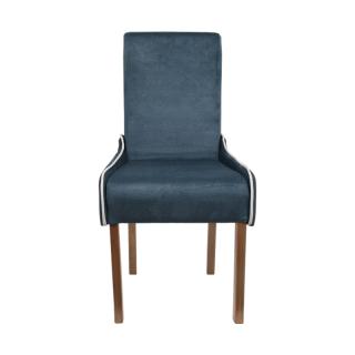 Dinning chair Fylliana T15 New with wooden legs and petrol color fabric with beige cord, size 51*50*90