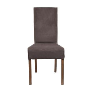 Dinning chair Fylliana T-26 with wooden sonoma body legs and brown fabric, size 47x60x100cm