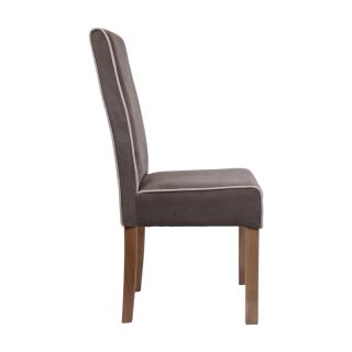 Dinning chair Fylliana T-26 with wooden sonoma body legs and brown fabric, size 47x60x100cm