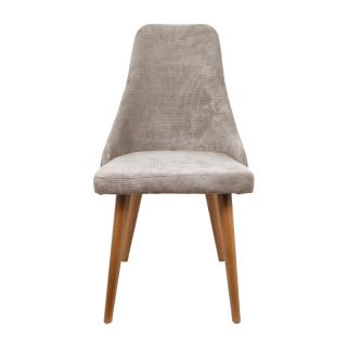 Dinning chair Fylliana T-4 Lux taupe fabric and golden oak legs, size 47x44x90cm