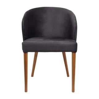 Dinning chair Fylliana T-8 Lux grey fabric and golden oak legs, size 57x54x81cm