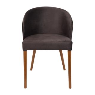 Dinning chair Fylliana T-8 Lux brown fabric and golden oak legs, size 57x54x81cm