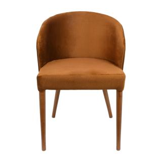 Dinning chair Fylliana T-8 Lux mustard fabric and golden oak legs, size 57x54x81cm