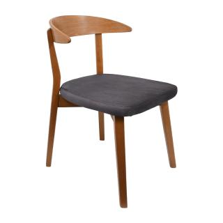 Dinning chair Fylliana T-9 Lux grey fabric and golden oak legs, size 49x54x78cm