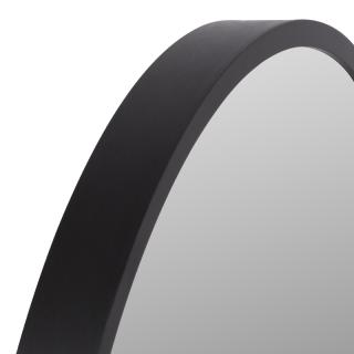 Round mirror in black color ,size 40x3x70cm