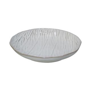 Ceramic decorative plate Fylliana in white color, size 25x25x4,5cm