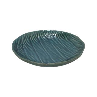 Ceramic decorative plate Fylliana in green color, size 25x25x4,5cm