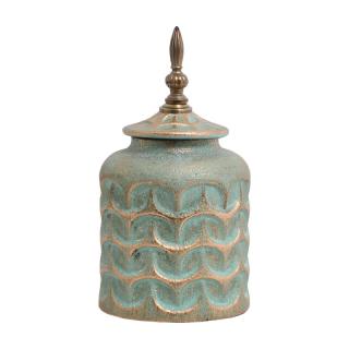 Ceramic jar Fylliana in celadon color 15*15*29cm