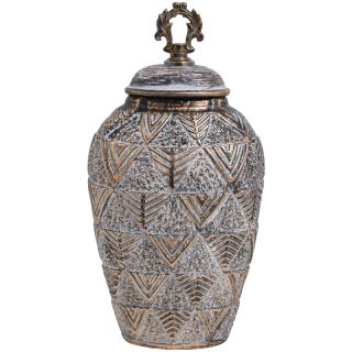Ceramic jar Fylliana in grey-gold color 20*15*40cm