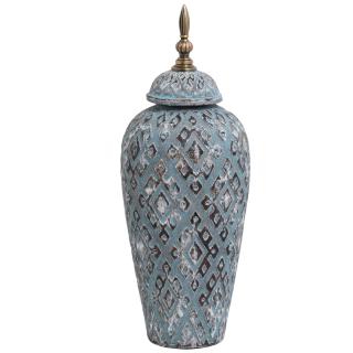 Ceramic jar Fylliana in blue color 17*17*45cm
